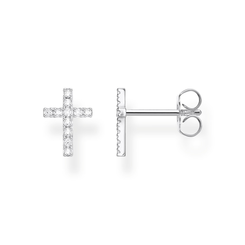 Main Image 1 of Thomas Sabo Rebel at Heart Sterling Silver &  Cubic Zirconia Cross Stud Earrings