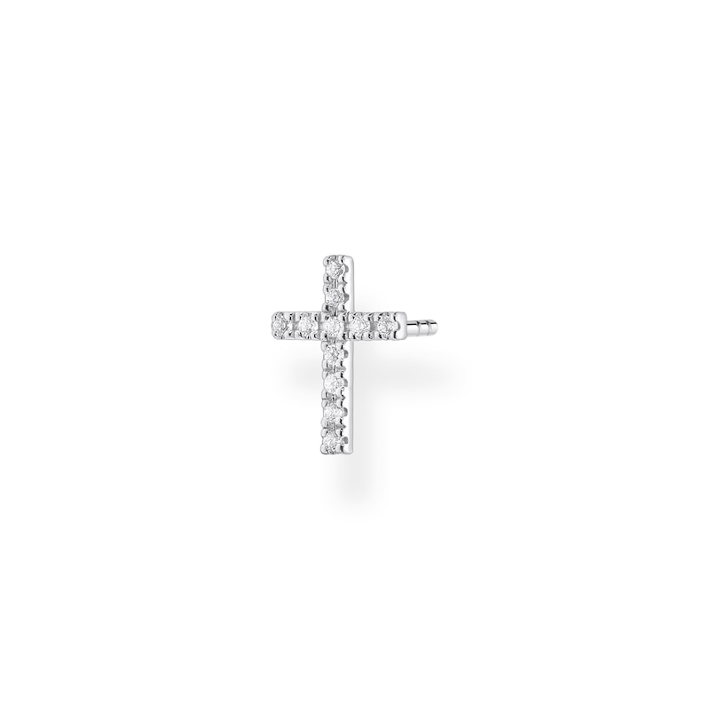 Main Image 2 of Thomas Sabo Rebel at Heart Sterling Silver &  Cubic Zirconia Cross Stud Earrings