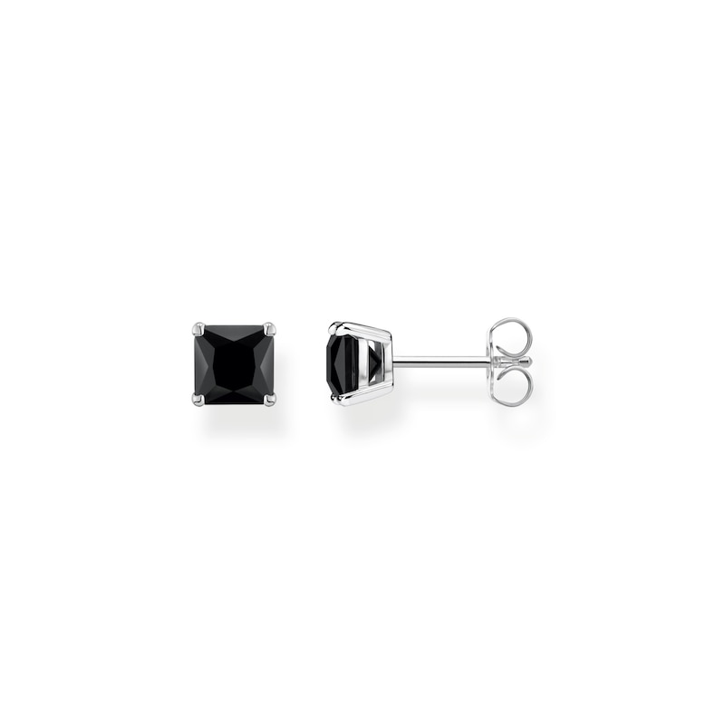 Main Image 1 of Thomas Sabo Rebel at Heart Sterling Silver & Onyx Square Stud Earrings