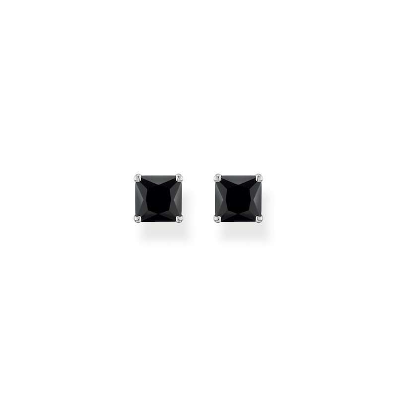Main Image 2 of Thomas Sabo Rebel at Heart Sterling Silver & Onyx Square Stud Earrings
