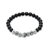 Thumbnail Image 2 of Thomas Sabo Rebel at Heart Obsidian Sterling Silver Cross & Skull Beaded Bracelet