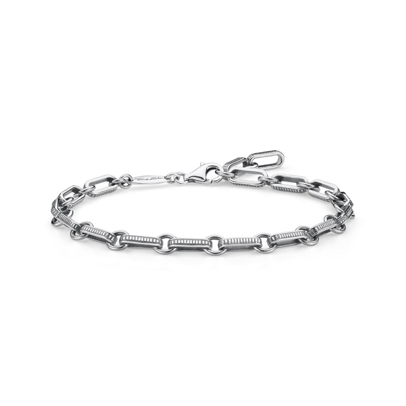 Main Image 1 of Thomas Sabo Rebel at Heart Blackened Sterling Silver Link Bracelet