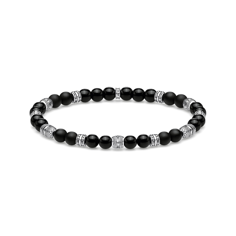 Main Image 1 of Thomas Sabo Rebel at Heart Sterling Silver & Black Obsidian Beaded Bracelet