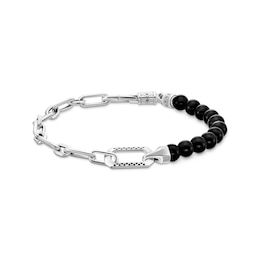 Thomas Sabo Rebel at Heart Sterling Silver & Onyx Anchor Link Bracelet