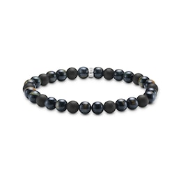 Thomas Sabo Rebel at Heart Sterling Silver Obsidian & Tiger Eye Talisman Beaded Bracelet