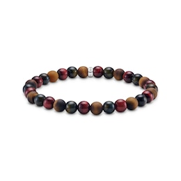 Thomas Sabo Rebel at Heart Sterling Silver Tiger Eye Talisman Beaded Bracelet