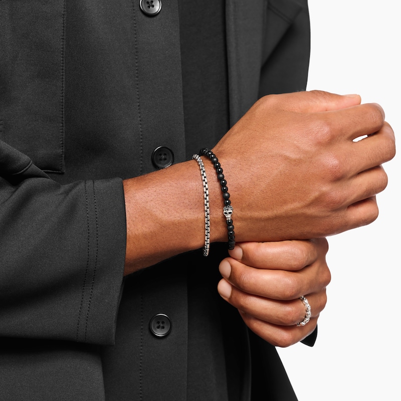 Main Image 4 of Thomas Sabo Rebel at Heart Blackened Sterling Silver Venezia Chain Bracelet