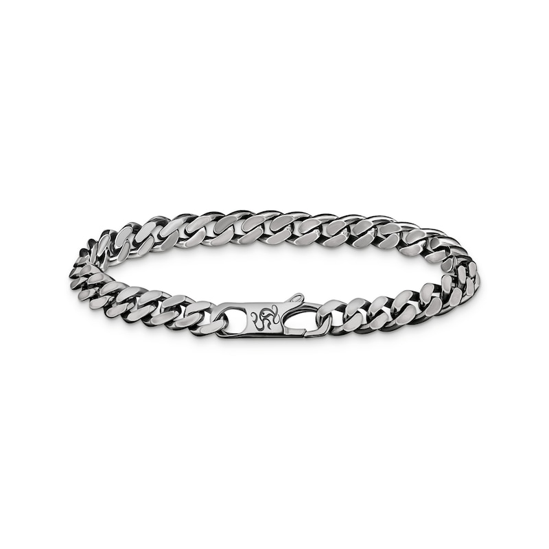 Main Image 1 of Thomas Sabo Rebel at Heart Blackened Sterling Silver Curb Chain Bracelet