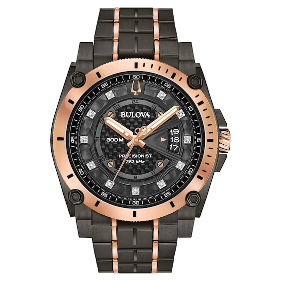 Men's Bulova Precisionist Two Tone Ip Bracelet Watch