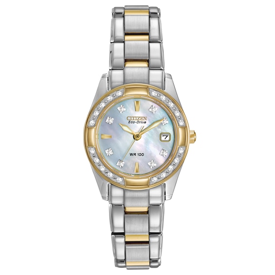 Citizen Regent Diamond Womens Two Tone Bracelet Watch