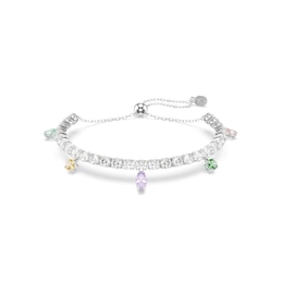 Swarovski x Ariana Grande Silver Tone & Mixed Colour Crystal Adjustable Tennis Bracelet