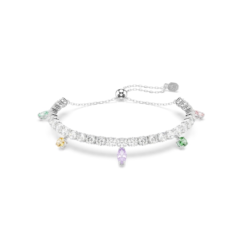 Main Image 1 of Swarovski x Ariana Grande Silver Tone & Mixed Colour Crystal Adjustable Tennis Bracelet