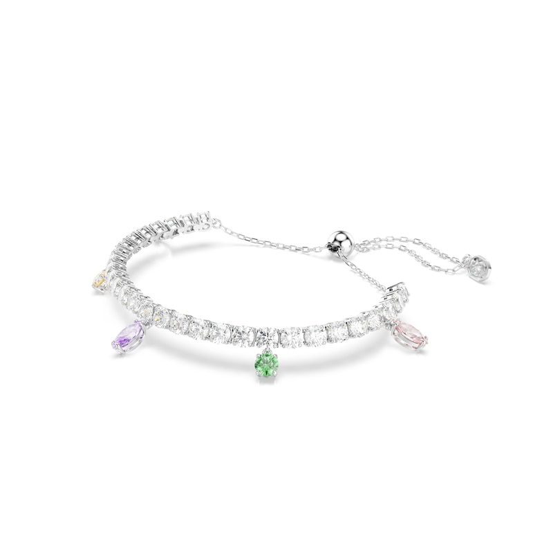 Main Image 2 of Swarovski x Ariana Grande Silver Tone & Mixed Colour Crystal Adjustable Tennis Bracelet