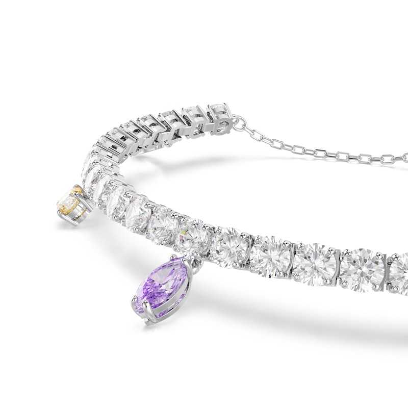 Main Image 4 of Swarovski x Ariana Grande Silver Tone & Mixed Colour Crystal Adjustable Tennis Bracelet