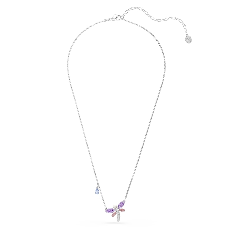 Main Image 2 of Swarovski x Ariana Grande Silver Tone & Mixed Colour Crystal Dragonfly Pendant