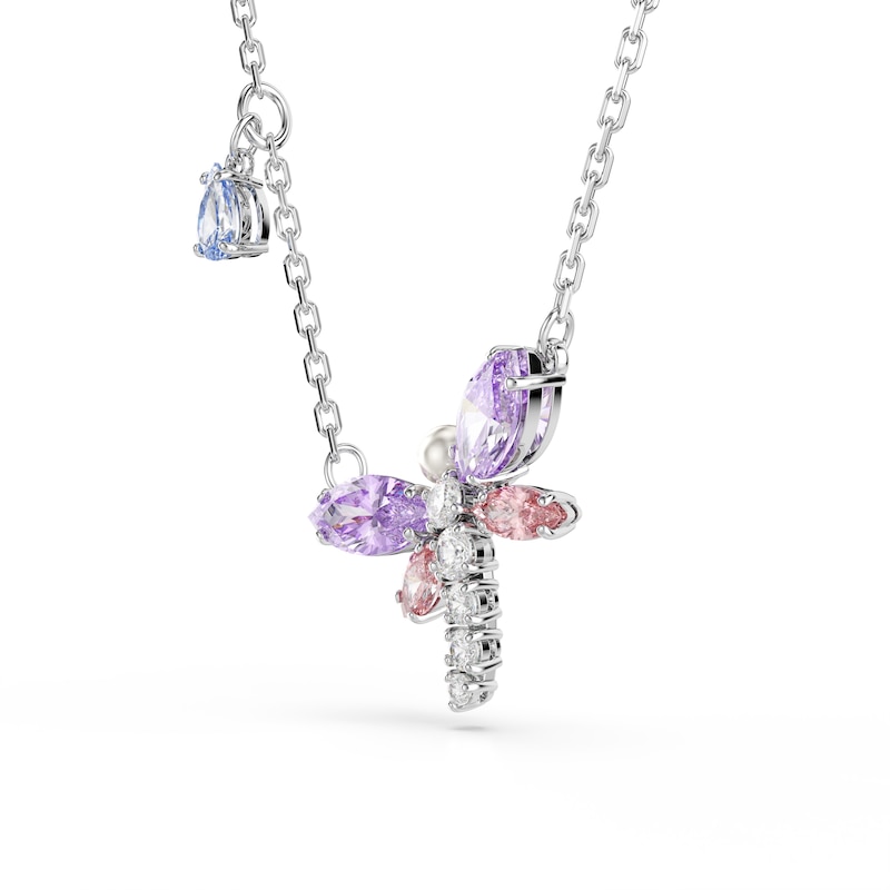 Main Image 3 of Swarovski x Ariana Grande Silver Tone & Mixed Colour Crystal Dragonfly Pendant