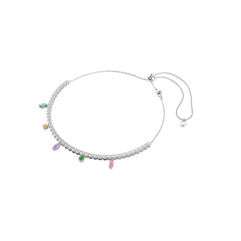Main Image 2 of Swarovski x Ariana Grande Silver Tone & Mixed Colour Crystal Adjustable Tennis Necklace