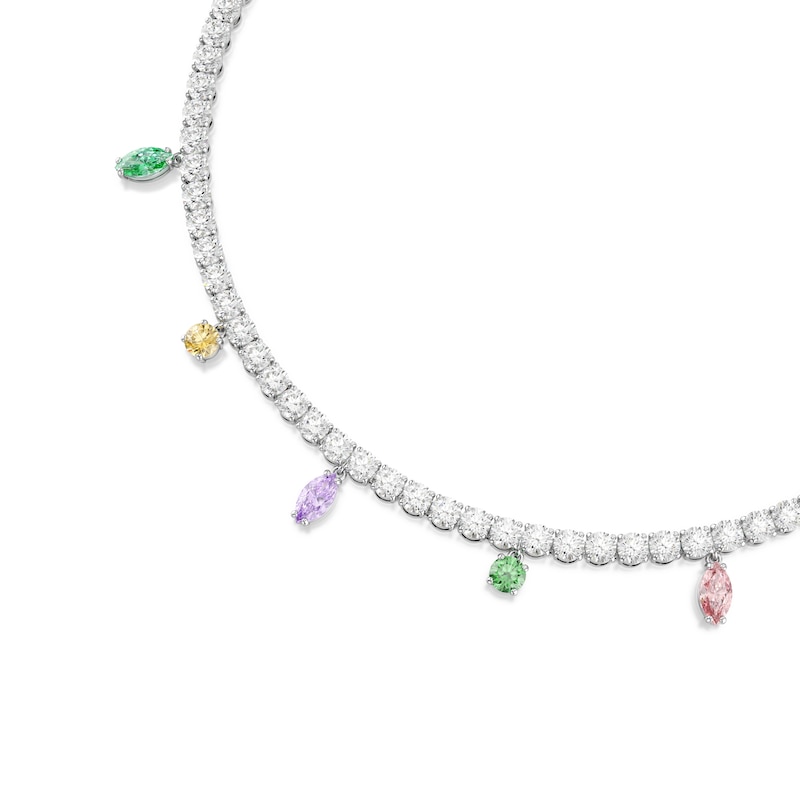 Main Image 3 of Swarovski x Ariana Grande Silver Tone & Mixed Colour Crystal Adjustable Tennis Necklace