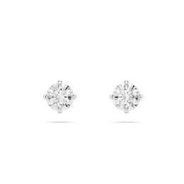 Swarovski Stilla Attract Silver Tone 4mm Zirconia Round Stud Earrings