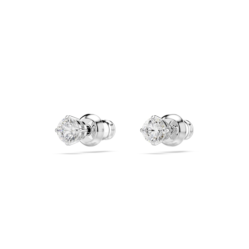 Main Image 3 of Swarovski Stilla Attract Silver Tone 4mm Zirconia Round Stud Earrings