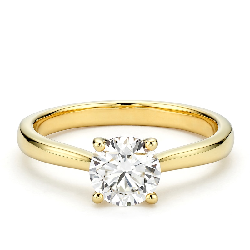 Main Image 1 of Gift With Purchase 9ct Yellow Gold 1ct Lab Grown Diamond Solitaire Ring