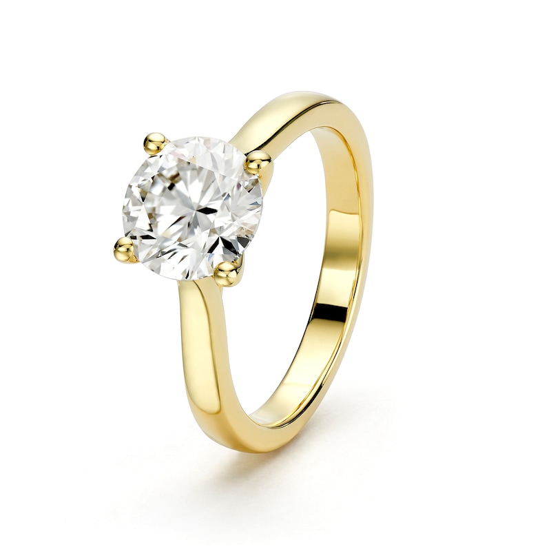 Main Image 2 of Gift With Purchase 9ct Yellow Gold 2ct Lab Grown Diamond Solitaire Ring