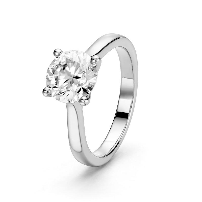 Main Image 2 of 9ct White Gold 2ct Lab Grown Diamond Solitaire Ring
