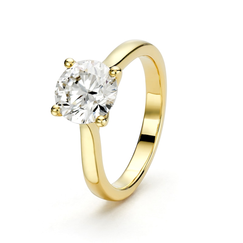 Main Image 2 of 9ct Yellow Gold 2ct Lab Grown Diamond Solitaire Ring