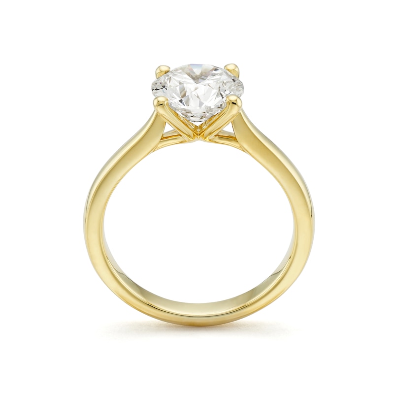 Main Image 3 of 9ct Yellow Gold 2ct Lab Grown Diamond Solitaire Ring