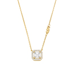 Michael Kors Women's 14ct Gold Plated Sterling Silver Asscher Cut Pendant Necklace