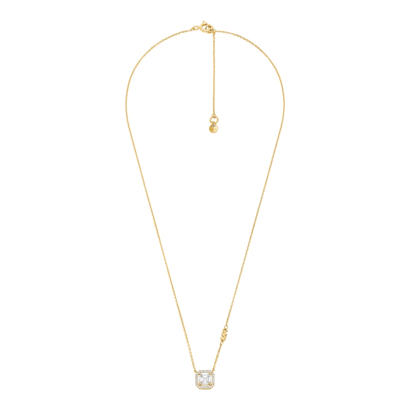 Main Image 2 of Michael Kors Women's 14ct Gold Plated Sterling Silver Asscher Cut Pendant Necklace