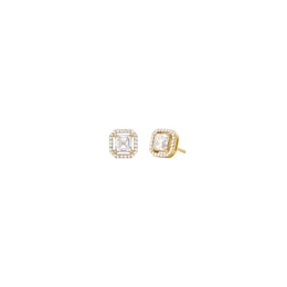 Michael Kors Women's 14ct Gold Plated Sterling Silver Asscher Cut Stud Earrings