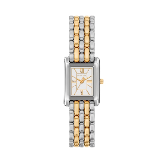 Women's Michael Kors Essex 20Mm Two Tone Rectangle Bracelet Watch