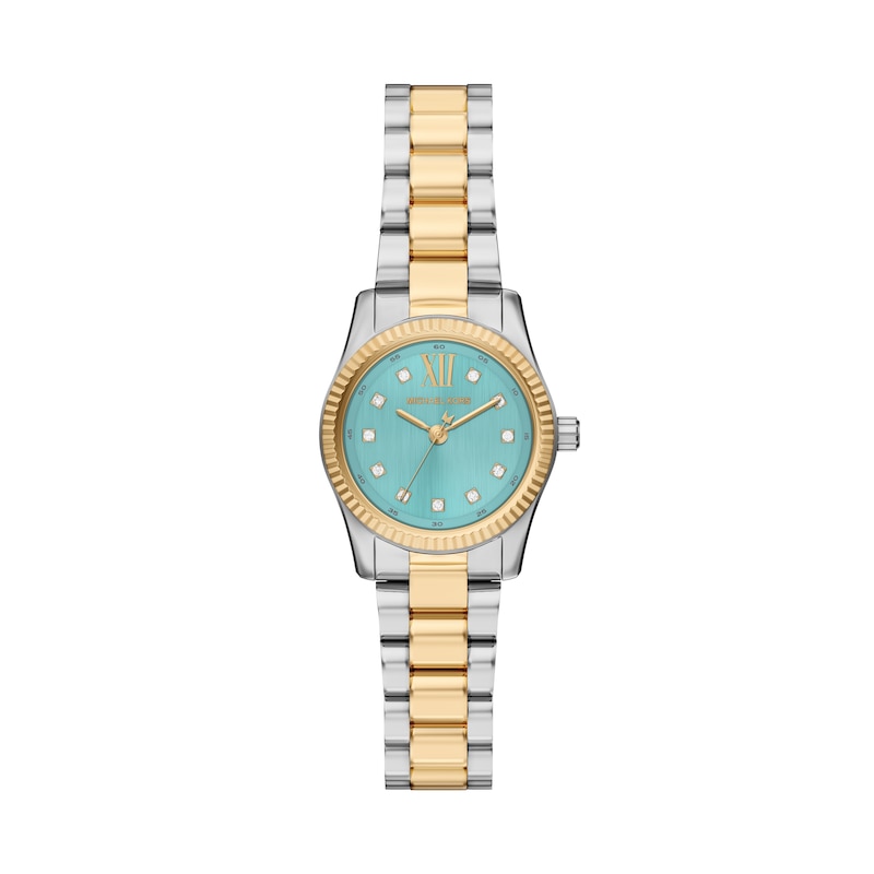 Main Image 1 of Michael Kors Lexington 26mm Turquoise Dial Two Tone Bracelet Watch