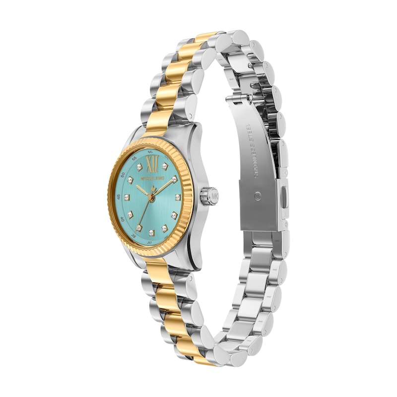 Main Image 3 of Michael Kors Lexington 26mm Turquoise Dial Two Tone Bracelet Watch