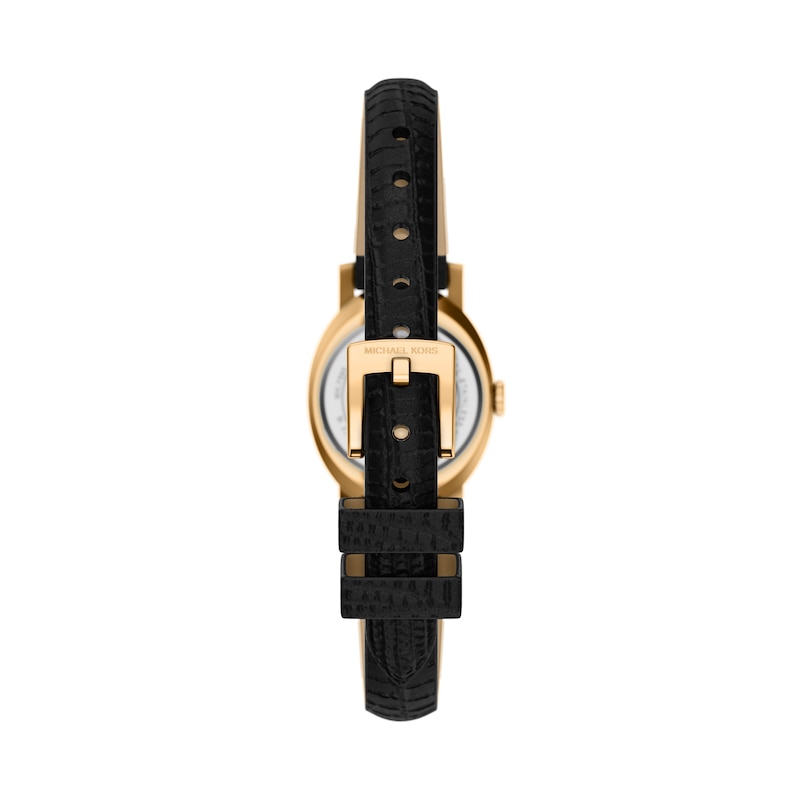 Main Image 4 of Michael Kors Maude Women's 21mm Black Leather Strap Watch