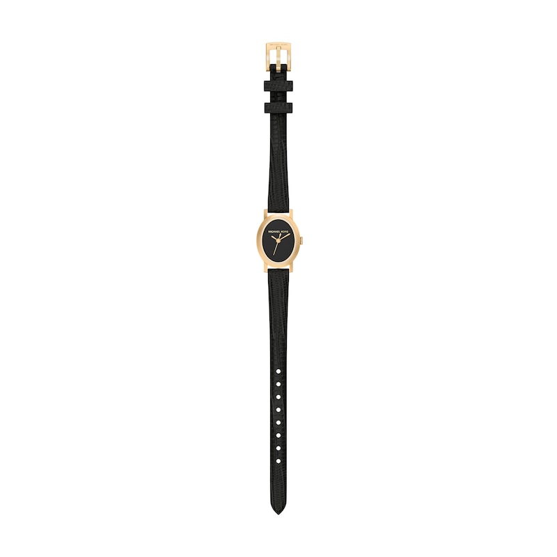 Main Image 6 of Michael Kors Maude Women's 21mm Black Leather Strap Watch
