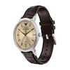 Thumbnail Image 2 of Emporio Armani Men's 43mm Silver Dial & Brown Leather Strap Watch
