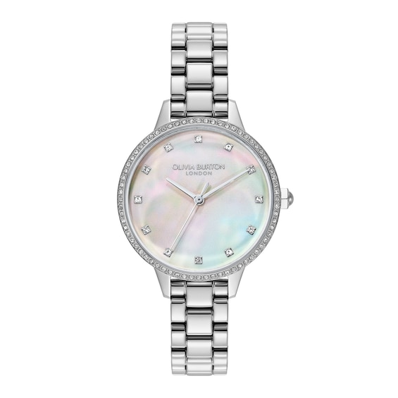 Women's Olivia Burton Classic Captivate 34Mm Mother Of Pearl & Stainless Steel Watch