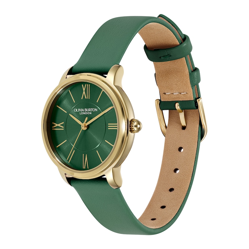 Main Image 2 of Olivia Burton Classic Westbourne 30mm Gold Tone & Green Leather Strap Watch