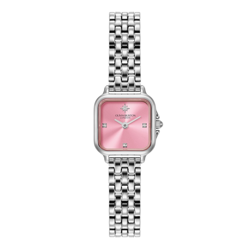 Main Image 1 of Olivia Burton Mini Grosvenor 20mm Square Crystal Stainless Steel Watch
