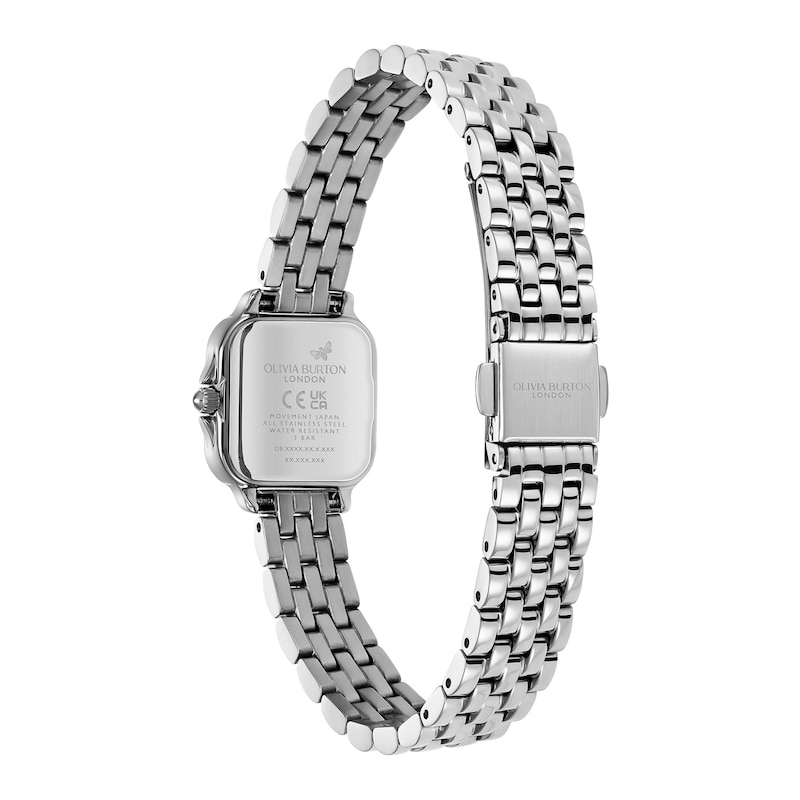 Main Image 5 of Olivia Burton Mini Grosvenor 20mm Square Crystal Stainless Steel Watch