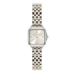 Olivia Burton Mini Grosvenor 20mm Square Crystal Two Tone Bracelet Watch