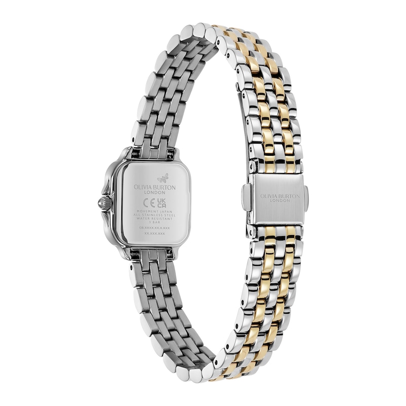 Main Image 5 of Olivia Burton Mini Grosvenor 20mm Square Crystal Two Tone Bracelet Watch