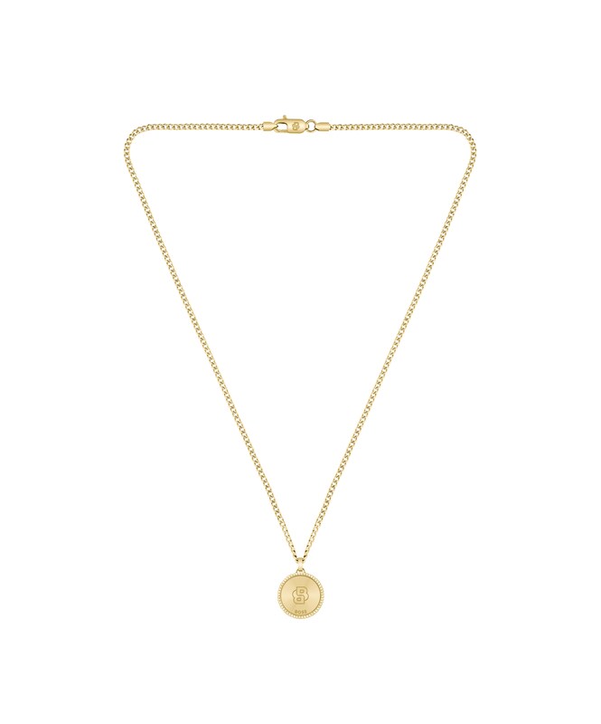 Main Image 4 of BOSS Men's North Gold Tone Medallion Pendant Necklace
