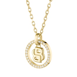 BOSS Women's Divine Gold Tone Double B Monogram Pendant Necklace