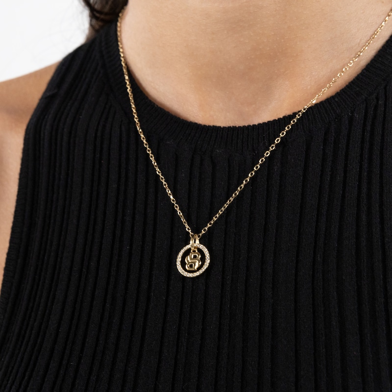 Main Image 5 of BOSS Women's Divine Gold Tone Double B Monogram Pendant Necklace
