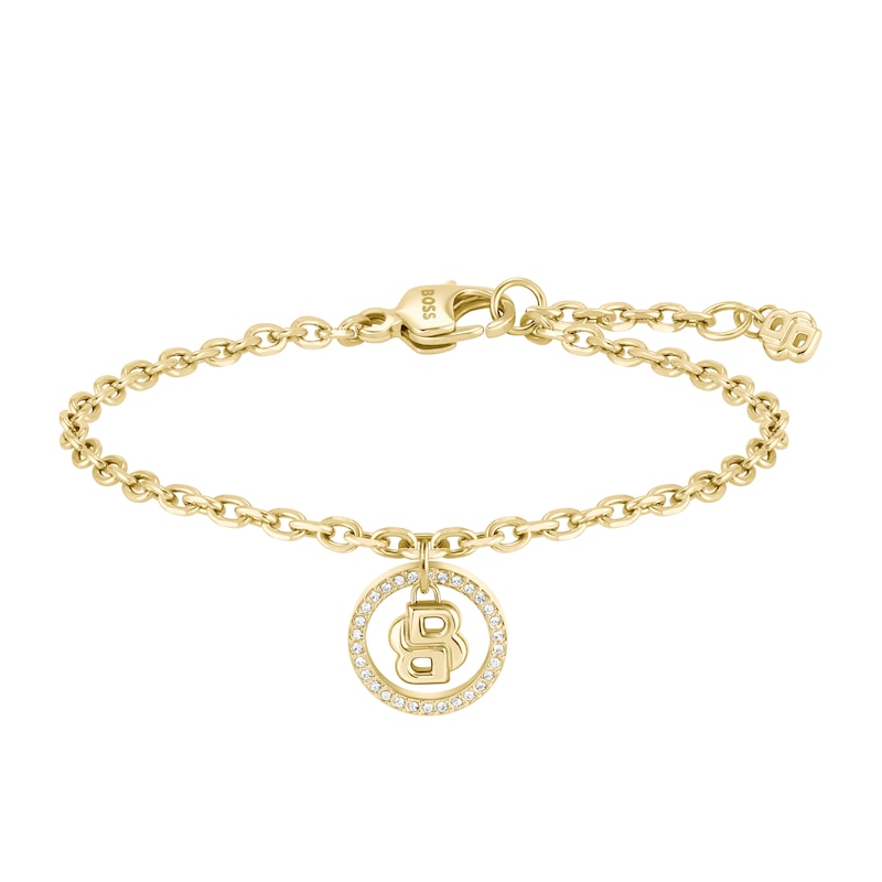 Main Image 2 of BOSS Women's Divine Gold Tone Double B Monogram Charm Bracelet