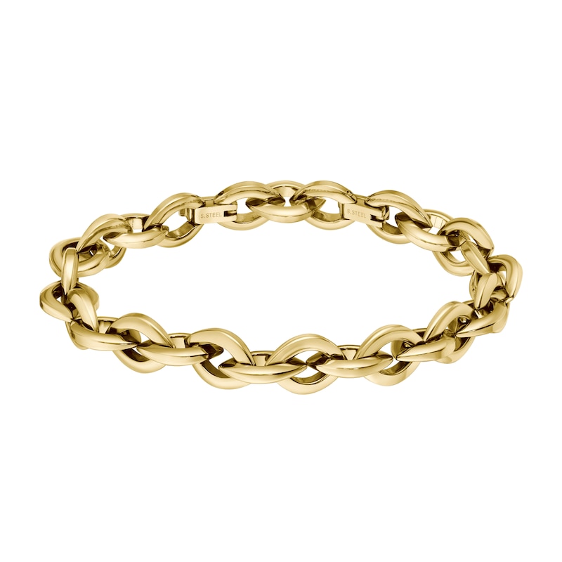 Main Image 1 of BOSS Women's Fiora Gold Tone Petal Link Chain Bracelet