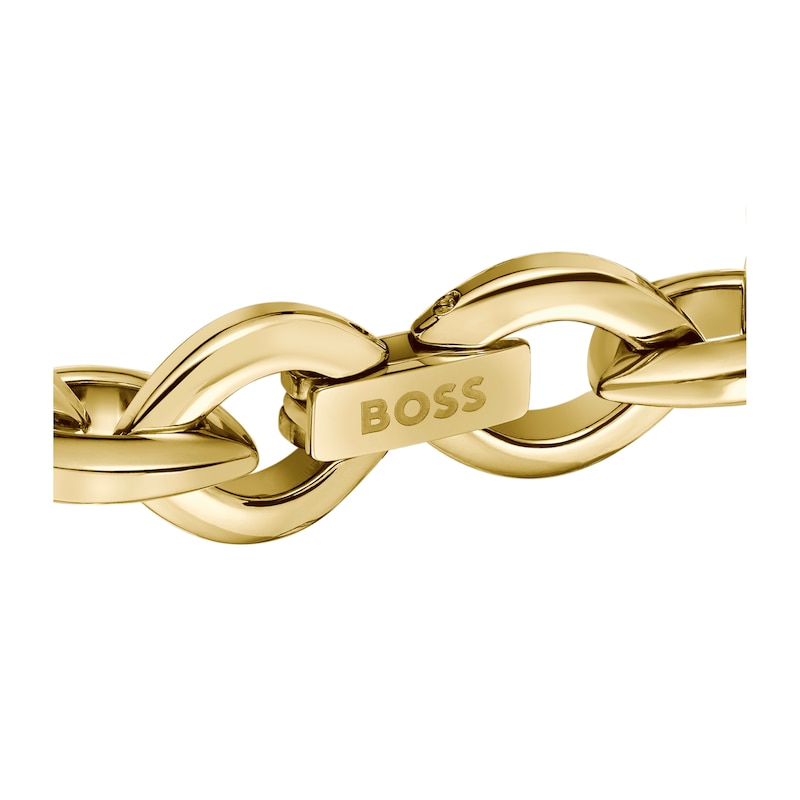 Main Image 2 of BOSS Women's Fiora Gold Tone Petal Link Chain Bracelet